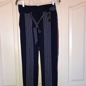 NWT Express Navy and Pink Trousers with Belt Front
